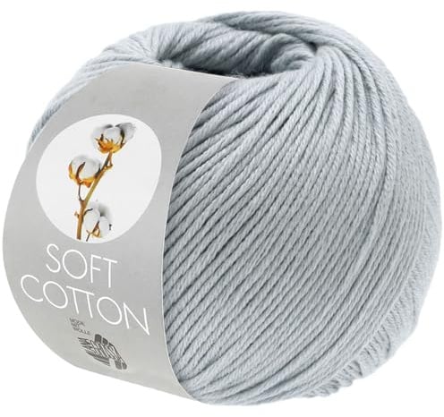 LANA GROSSA Soft Cotton | Weiches Baumwollgarn mit modernem Mikrofaseranteil | Handstrickgarn aus 70% Baumwolle & 30% Polyacryl | 50g Wolle zum Stricken & Häkeln | 140m Garn FB 56