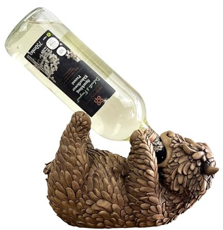 Alfie Francis Single Wine Bottle Holder Novelty Highland Cow Ornament Statue Sculpture Animal Home Bar Accessory