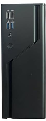 A09R Mini Computer Case con Striscia LED RGB, 4 Porte USB, Slim Desktop, Nero