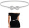 CIATBYYJ Silberner Strass Taillengürtel Damen,Verstellbarer Glitzer Gürtel,Stretchgürtel Kettengürtel Silber,Kleid Cinch Gürtel Dünne Stretchgürtel Damen