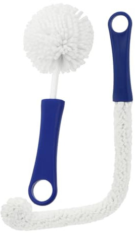 BESTYASH Flexible Weindekanter Reinigungsbürste 42cm Biegsame Flaschenbürste mit Schwammkopf Kratzfrei für Dekanter Weingläser Karaffen Rutschfester Griff Aufhängeschlaufe 2 Stück