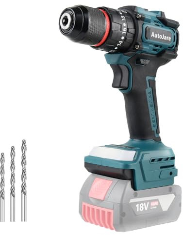 AUTOJARE Akku Schlagbohrschrauber Kompatibel mit Bosch 18V Bürstenloser Bohrschrauber 20+3 Drehmomentstufen 75 N.m 2 einstellbare Stufen Akkuschrauber mit 3 zubehör (ohne Akku)