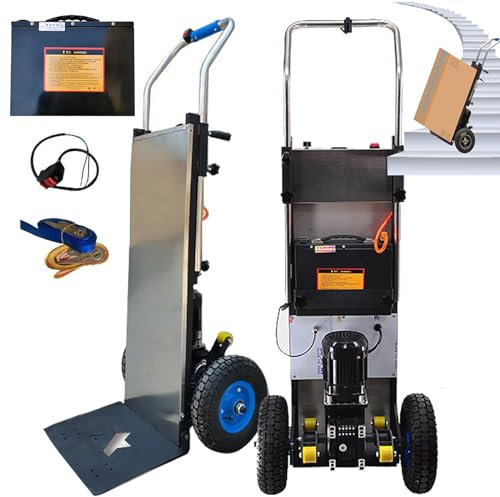 SNBGRYE Carrello Elettrico per Scale (Carico 400 kg), Carrello Saliscale con Manico Telescopico (45-65 Pollici), Motore Brushless da 1200 W, Batteria da 48 V/36 Ah, per Il Trasporto di Merci