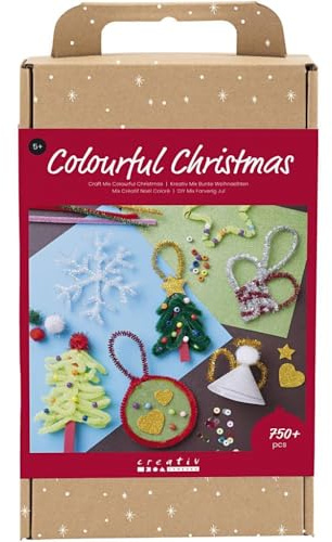 Craft Mix Colourful Christmas 750 Piece Set - Christmas Figures - Assorted Colours - 1 Pack