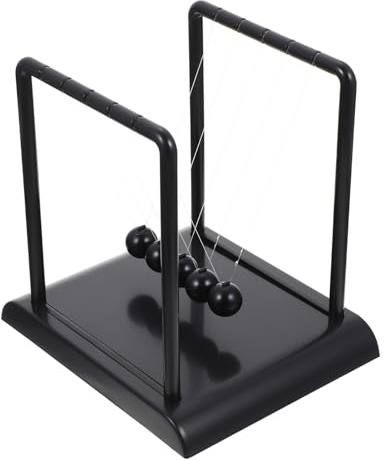 Didiseaon Creative Black Cradle Balance Ball Large Desktop Ornament Physics Science Gadget for Home Office Decoration Lightweight Plastic Swinging Pendulum Chic Educational