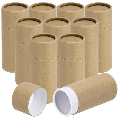 QUARKZMAN 10Stk Kraftpapier-Röhren 30ml Leere Runde Pappschachteln Geschenkverpackung Röhrenbehälter Für Ätherische Ölflaschen Verpackung Basteln Bleistifte Teedose Kaffee Kosmetik Braun