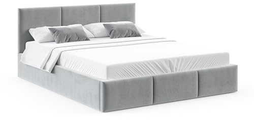 roe furniture Boxspringbett 180x200 cm mit Bettkasten – Bett mit Stauraum für Bettwäsche, Lattenrost mit Gasdruckfedern - Boxspringbetten ohne Matratze