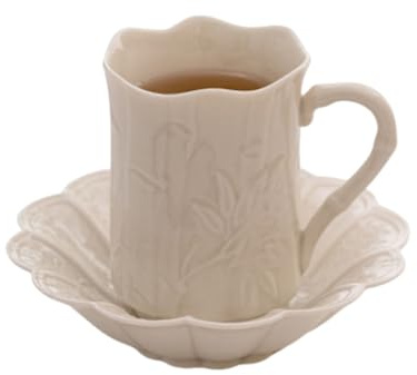 Service à thé et soucoupes en porcelaine - Élégant service à café en porcelaine anglaise - Style vintage - Pour thé et cacao