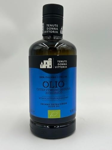 1 x 500 ml - Peranzana BIO - Olio Extravergine di Oliva - Monocultivar - Prodotto Tipico Pugliese - Bottiglia da 500ml - Tenute Donna Vittoria