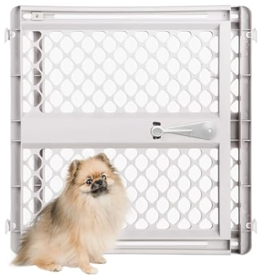 MYPET Universal Pet Gate: 26” - 42” Wide Dog Gate for Doorways with Pressure Fit or Swinging Door Hardware Mounting Types Included: 26 Tall; Gray