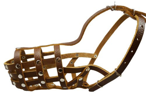 Maulkorb #13 Braun – Deutscher Schäferhund, Labrador, Husky, Retriever (Umfang 31,1 cm, Schnauzenlänge 12,1 cm)