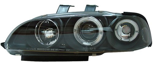 AutoStyle Satz Scheinwerfer passgenau | kompatibel mit Honda Civic 2/3-türig 1992-1995 - Schwarz - inkl. Standlichtringen & Blinker