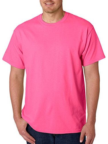 Gildan Mens Heavy Cotton Short Sleeve T-Shirt (2XL) (Safety Pink)