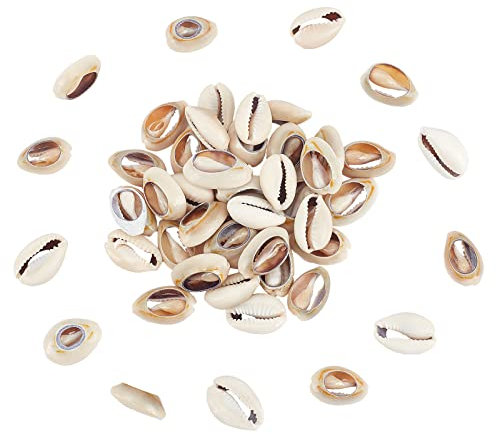 PH PandaHall 50Pcs Natürliche Muschelperlen Spirale Cauris Muscheln, Haarmuscheln Handwerk Natürliche Kauri Muschel Perlen für Armband Halskette Schmuck Partydekoration