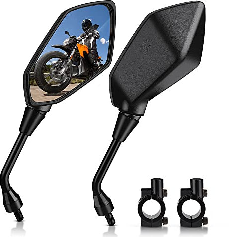 'mictuning 2 Stück Außenspiegel 'oeil de Faucon Moto Universal mit Bolzen 10 mm und EMBOUTS DE Lenker 7/8 Für Kawasaki Suzuki Honda Victory Chopper