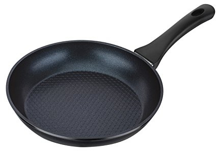 GSW Stahlwaren GmbH Wabenboden Bratpfanne, 28 x 5,4 cm, 2,4 l, Aluminium, schwarz, 30 x 28 x 5,4 cm
