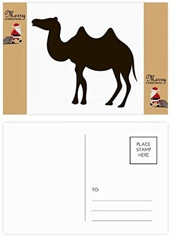 Postkarte mit schwarzem Kamel, Motiv: Weihnachtsmann, 20 Stück