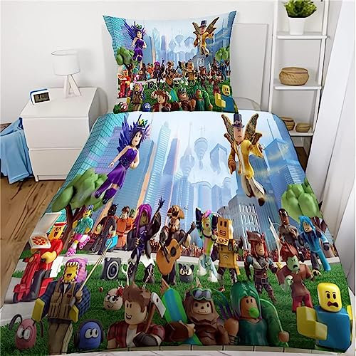 Ruiqieor Bettwäsche 135x200,Jungen Bettwäsche Set 3 Teilig, Mädchen Bettbezug mit Reißverschluss,3D Bettwäsche, KinderBettwäsche,100% Mikrofaser,3D-Digitaldruck(#07)