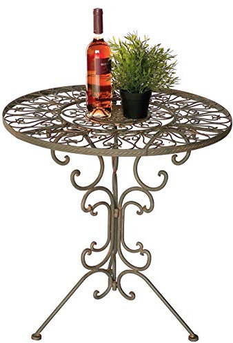 DanDiBo Tisch Bistrotisch Antik Rund Gartentisch Metall 1792 Eisentisch Balkontisch Vintage