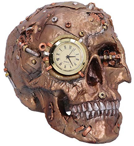 Nemesis Now Scrapped Skull Steampunk Skeleton Figurine, Bronze, 19cm, Brown