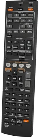 Kassionel Universal Replacement Remote Control Fit for 491 RX-465BL RX-V465 HTR-V6250BL HTR-3067 ZA113500 RAV498 ZF303700 ZA113500 YHT-399UBL for Yamaha AV Receiver