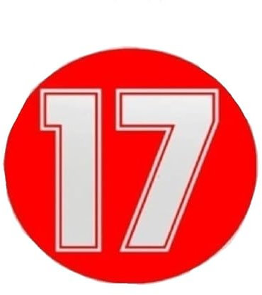 MYLPDZSW Xingyue Aile 2 Pezzi/Set Adesivi per Auto Numero 17 Digitale 17 Divertente Adesivo Vinile Decalcomania Argento/Nero Decorazione di Bellezza per Auto(Rosso,18x18 cm M)