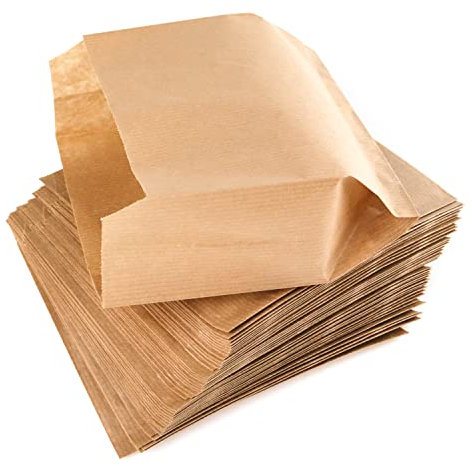 PACKRA - Papiertüten Braun, Geschenktüten aus Papier, Brottüten, Kleine Tüten für Süßigkeiten, Plätzchentüten Papier, Packpapier Tüten (50 Stück, 15cm x 16cm x 6cm)