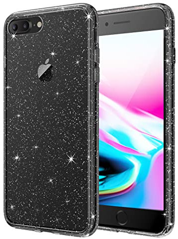 JETech Glitter Case for iPhone 8 Plus/7 Plus, 5.5-Inch, Bling Sparkle Shockproof Phone Bumper Cover, Cute Sparkly for Women and Girls (Black)