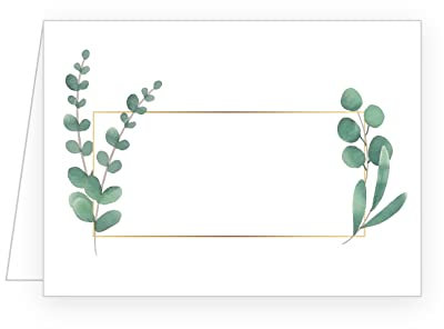 Edition Seidel 50 Premium Tischkarten Platzkarten Namenskarten Hochzeit Geburtstag Taufe Kommunion Konfirmation Firmung Jugendweihe Silberhochzeit Goldhochzeit Eukalyptus
