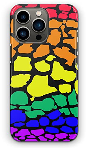 Camouflage Phone Case for iPhone 11, 12, 13, 14 - Rainbow Cow Hard Phone Cover, Marble Case