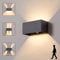 CELAVY LED Außenlampe Außenleuchte Anthrazit mit Bewegungsmelder, Wandleuchte Wandlampe innen aussen, IP65 Aussenleuchte Aussenlampe Wand, UP Down Außenwandleuchte Außenbeleuchtung Balkon Terrasse