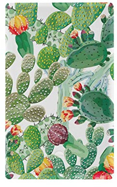 Placa decorativa de pared con diseño de cactus, color blanco, 4.53 x 2.76 pulgadas, policarbonato termoplástico
