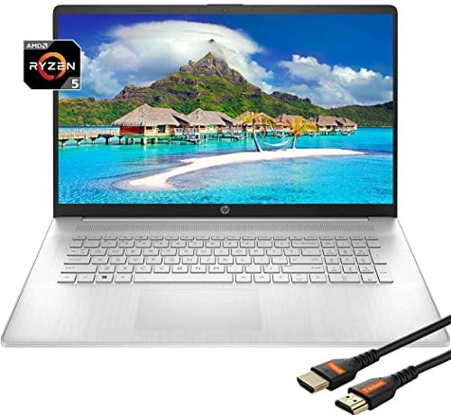 HP Laptops - visualización táctil de 17 pulgadas 2022 | AMD Ryzen 5 5625U | Portátil Windows11 | USB tipo C | Teclado numérico | Wireless-AC | Cámara | HDMI| Ligero | con cable HDMI (32 GB RAM | 1 TB