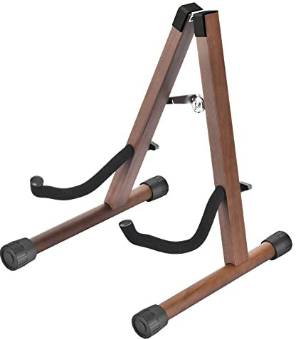 Gitarrenständer, Hölzerner E-Gitarrenständer mit Rutschfestem Gummi und Weichen Schaumstoffarmen, Tragbarer Faltbarer A-Rahmen Akustikgitarrenständer, Einfach zu Montieren, Bodenständer für Unterwegs