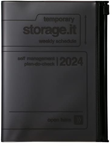 MARK'S 2023/2024 Taschenkalender A6 vertikal, Storage it, Black: Von September 2023 bis Dezember 2024