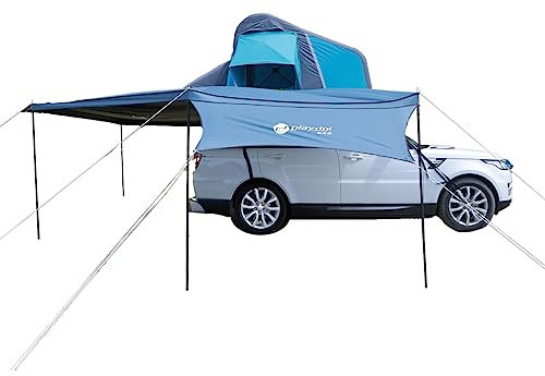 TentHome Autodachzelt Camping Zelt Aufblasbares Dachzelt für 3-Personen Familienzelt Leicht Angelzelt Mehrzweck-Zelt mit 180°Markise/Vorzelt