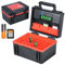 LYNCA Hard Battery Organizer Storage Box and SD Card Case Holder - Holds 35 AAA Batteries and 6 SD Cards - With Built-in Tester