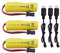 3PCS 3.7V 1000mAh Lithium Battery with USB Charging Cable for TB202 TB201 TM201 TM202 TC141 DE35 DE38 DE40 DE50 RC Stunt Car Remote Control Toy Car RC Tumble Car Battery