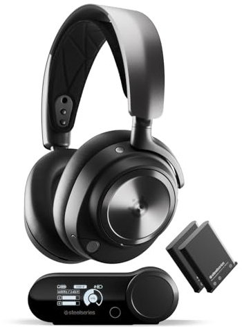 SteelSeries Arctis Nova Pro Wireless Multi-System Gaming Headset - Premium Hi-Fi Drivers - Active Noise Cancellation - Infinity Power System - ClearCast Gen 2 Mic - PS5, PS4, PC, Switch, Mobile