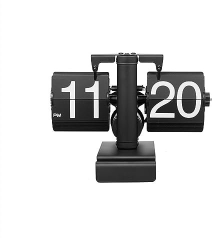 YIORYO Flip Clock, Flip Desk Clock - Mechanical Retro Style -Digital Display Battery Powered - Home & Office Décor (Grey : A)