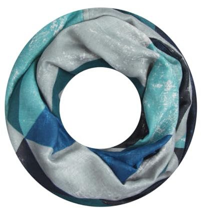 Majea Damen Loop Schal Schlauchschal Halstuch (880025) (blau 7)