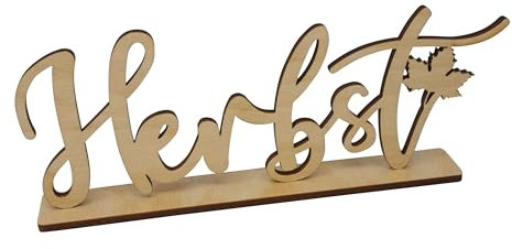 Melis Deko-Schriftzug Herbst aus Holz – 20cm mit Aufsteller