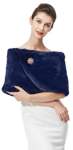 BEAUTELICATE Kunstpelz Schal Stola Bolero Pelz Damen Für Frauen Hochzeit Braut Abend Brautschal Brautstola