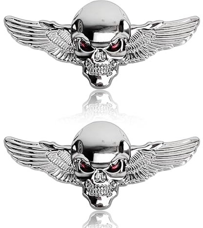 3D Metal Adesivi Auto Teschio, 2 pz Skull Auto Adesivi e Decalcomanie Skull Moto Adesivi Harley Adesivi per Auto Moto