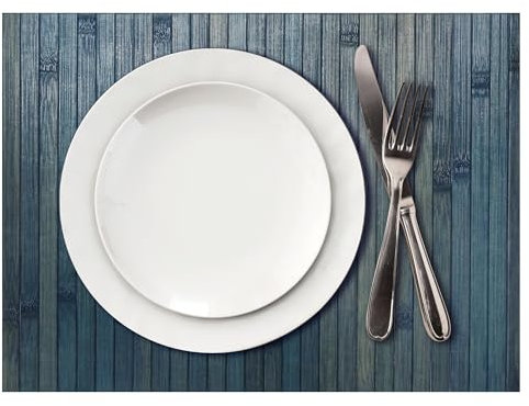 Comart, Lot de 4 Sets de Table américains en Bambou Bord, résistant à la Chaleur, Facile à Nettoyer, pour Le déjeuner, Le dîner, sous Assiette en Lattes de Bois, Couleur Bleue, 30 x 45 cm