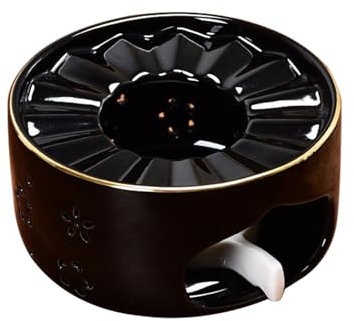 Xafrstyu Stövchen, Stövchen für Teekanne, Stövchen Keramik, Teewärmer, Teekanne Wärmer, Geeignet zum Erhitzen von Tee und Kaffee (Schwarz)