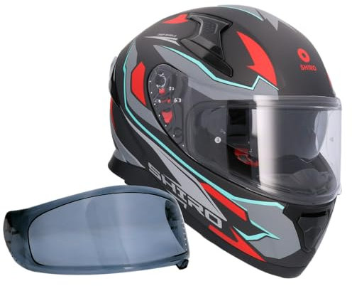 Shiro Helmet Integralhelm Katana Sharp Grau matt 22.06 mit getöntem Ersatzvisier (XL 61/62)