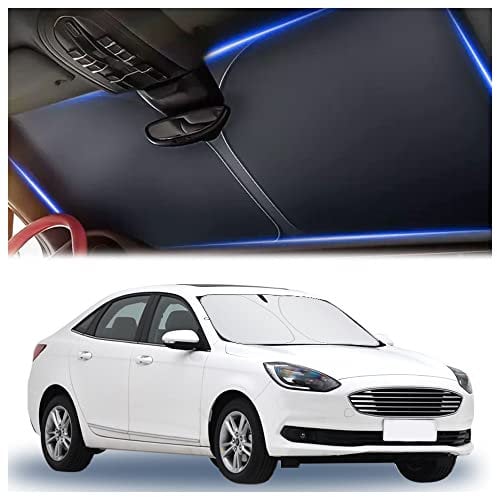 Parasol Coche Delantero Espesado y Viene con Bolsa de Almacenamiento,Proteger Accesorios Coche Interior,Parasol Plegable para Sol Coche,Apto para Coches,Camiones,SUVs (M:140x70cm)