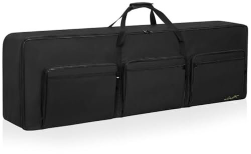 LASUK 88 Key Keyboard Case, Electric Piano Keyboard Gig Bag, 57.5x7.1x18.1