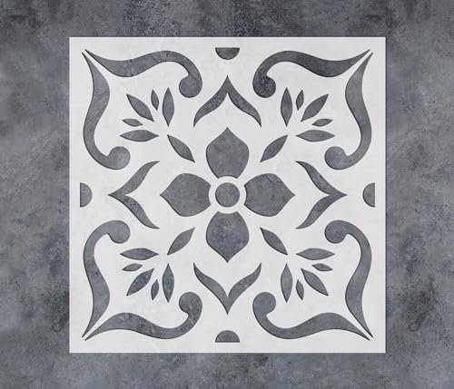 GSS Designs Wiederverwendbare Fliesenschablonen, 30,5 x 30,5 cm, Schablone für Malerei, Boden, Zement, Wand, Möbel, Holz, DIY, Heimdekoration, Kunsthandwerk